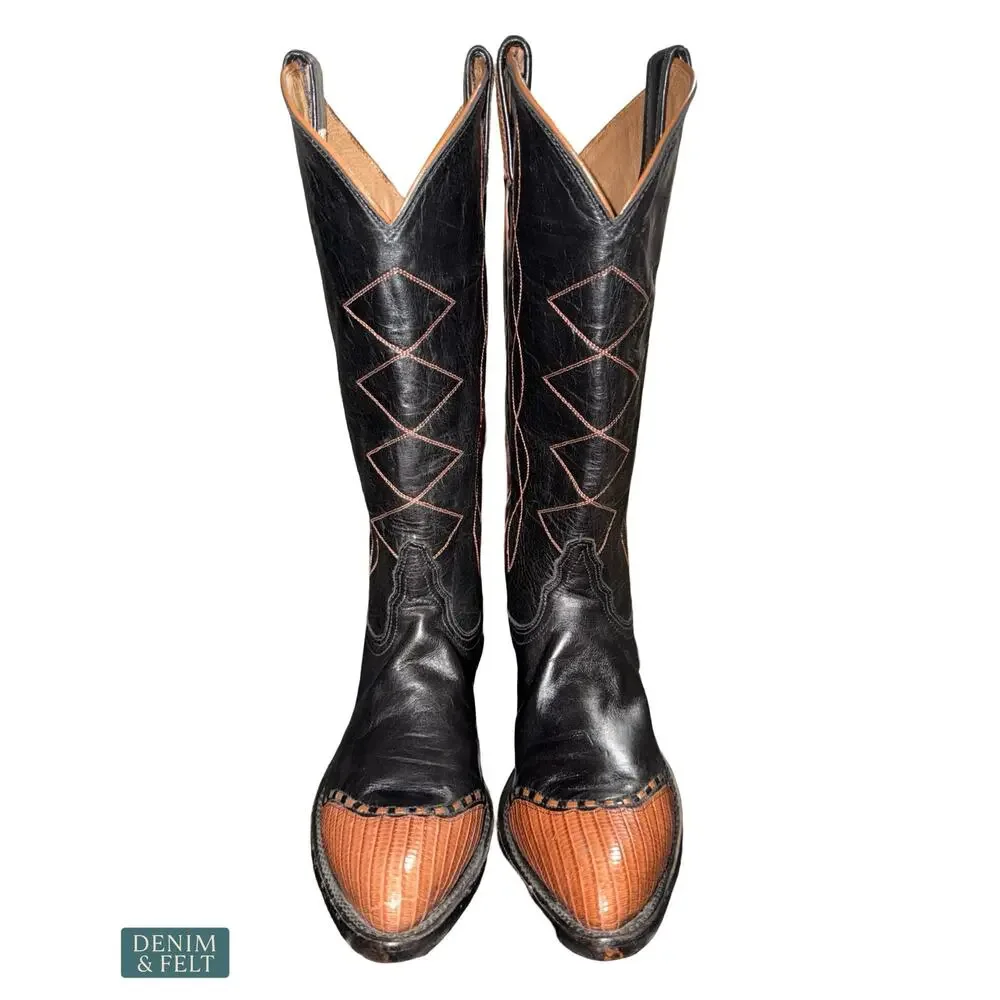 NEW Tony Lama Emilia Black Western Boot Snip Toe Leather‎ Cowgirl Cowboy Classic